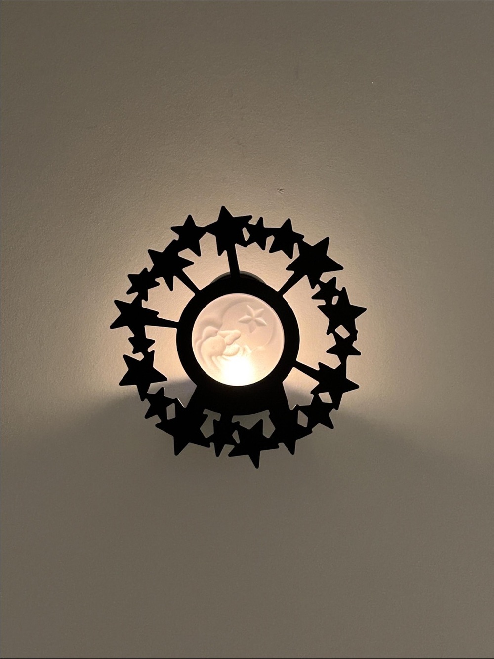 PartyLite Moonbeam Tealight Candle Wall Sconce P7754 Moon and Stars Celestial